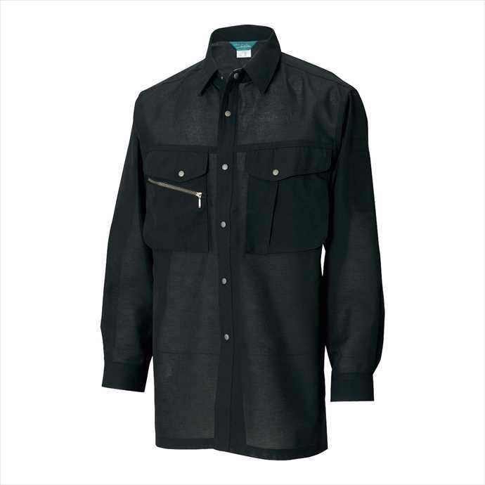 Long-Sleeved - TS DESIGN (TSデザイン) 長袖シャツ ブラック 7105 2002 作業服 ユニフォーム TOP SHALETON