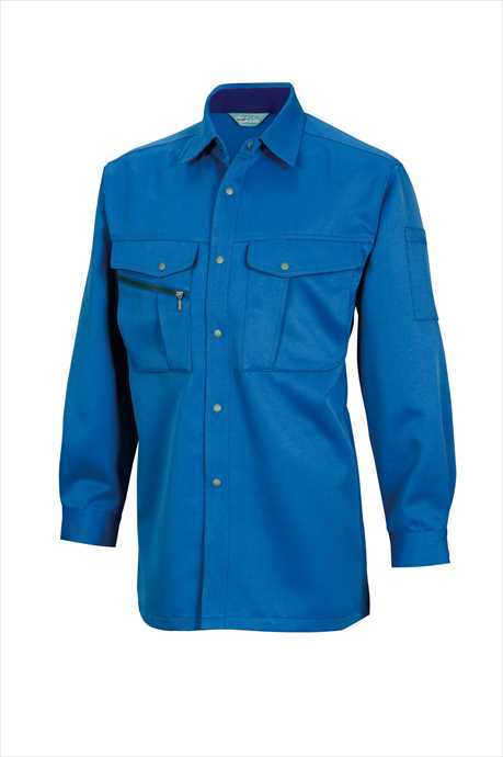 TS DESIGN (TSデザイン) 長袖シャツ ブルー 7115 2002 作業服 ユニフォーム TOP SHALETON