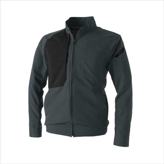 Jacket - TS DESIGN (TSデザイン) ハイブリッドサマーワークジャケット ブラックxチャコールグレー 84606 2002 作業服 ユニフォーム 藤和