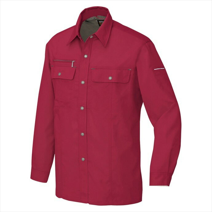 アイトス AITOZ 長袖シャツ（男女兼用）（薄地） ユニセックス 5565 009.ワインレッド