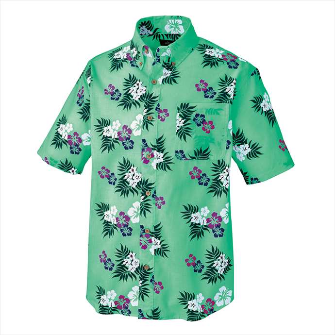 アイトス AITOZ ボタンダウンアロハシャツ（カジーマ）（男女兼用） ユニセックス 56110 015.グリーン