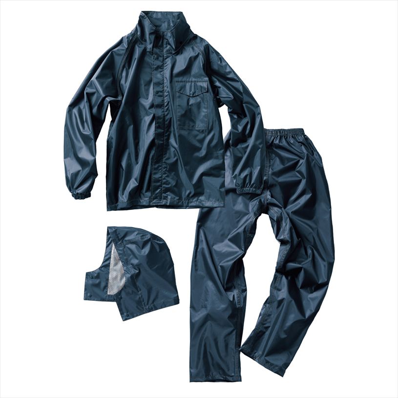 Rakuten - 上下セット マック Makku チェンジC0レインスーツ レインウェア メンズ ユニセックス AS5050 NAVY レインコート 自転車 防水 カッパ 雨具 通勤 通学