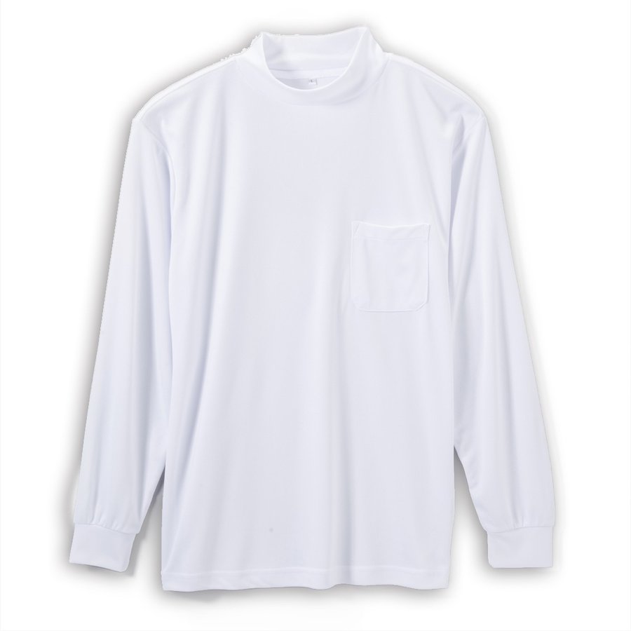 Tシャツ ポリ100％ ポケット付き 長袖 モックネック ハイネック SUPER PRICE 5221
