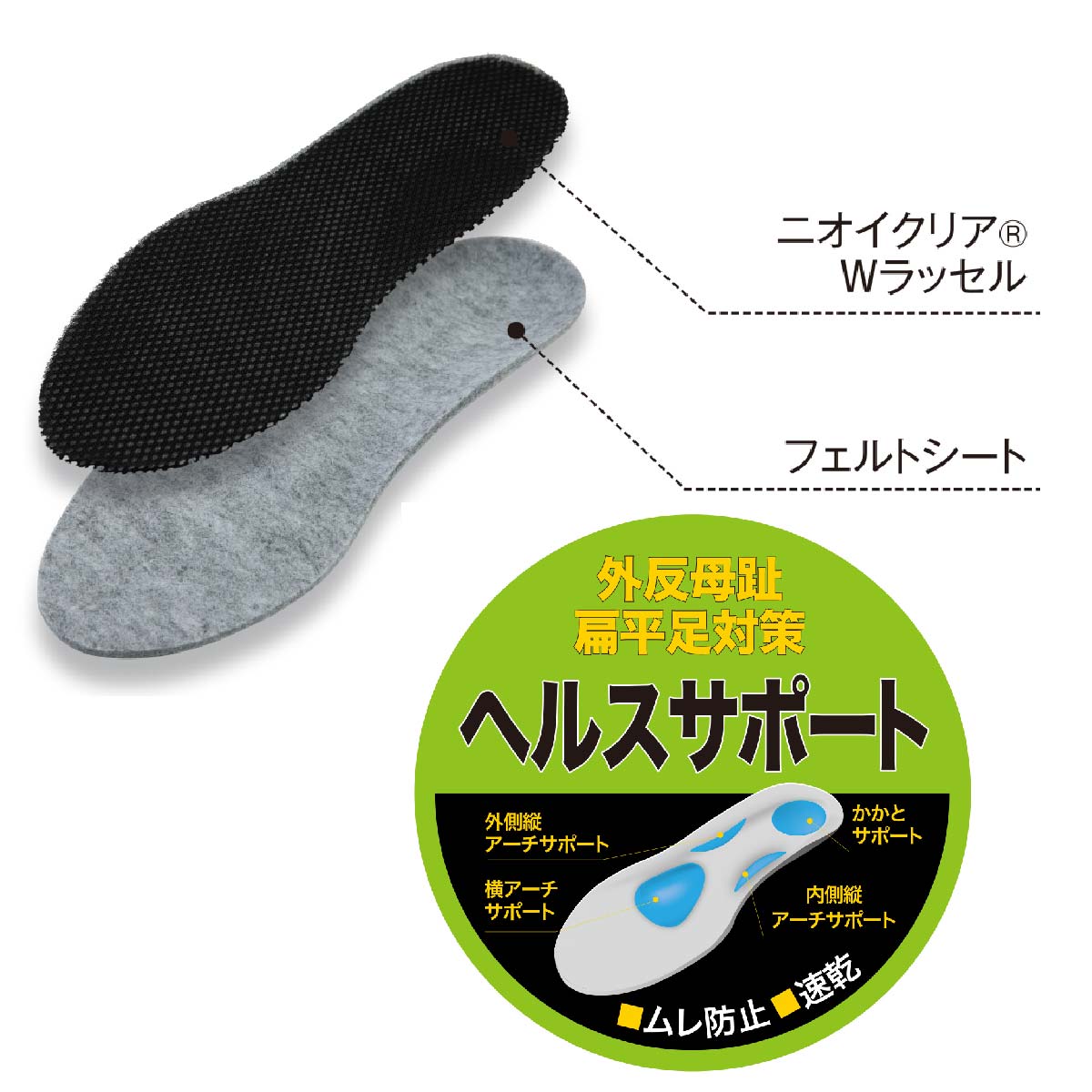 インソール ニオイクリア 中敷き ムレ防止 消...の紹介画像2