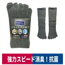 靴下 5本指 カカト すっぽり デオセル 2足組 強力消臭 ずれにくい L 福徳産業 4029-2P