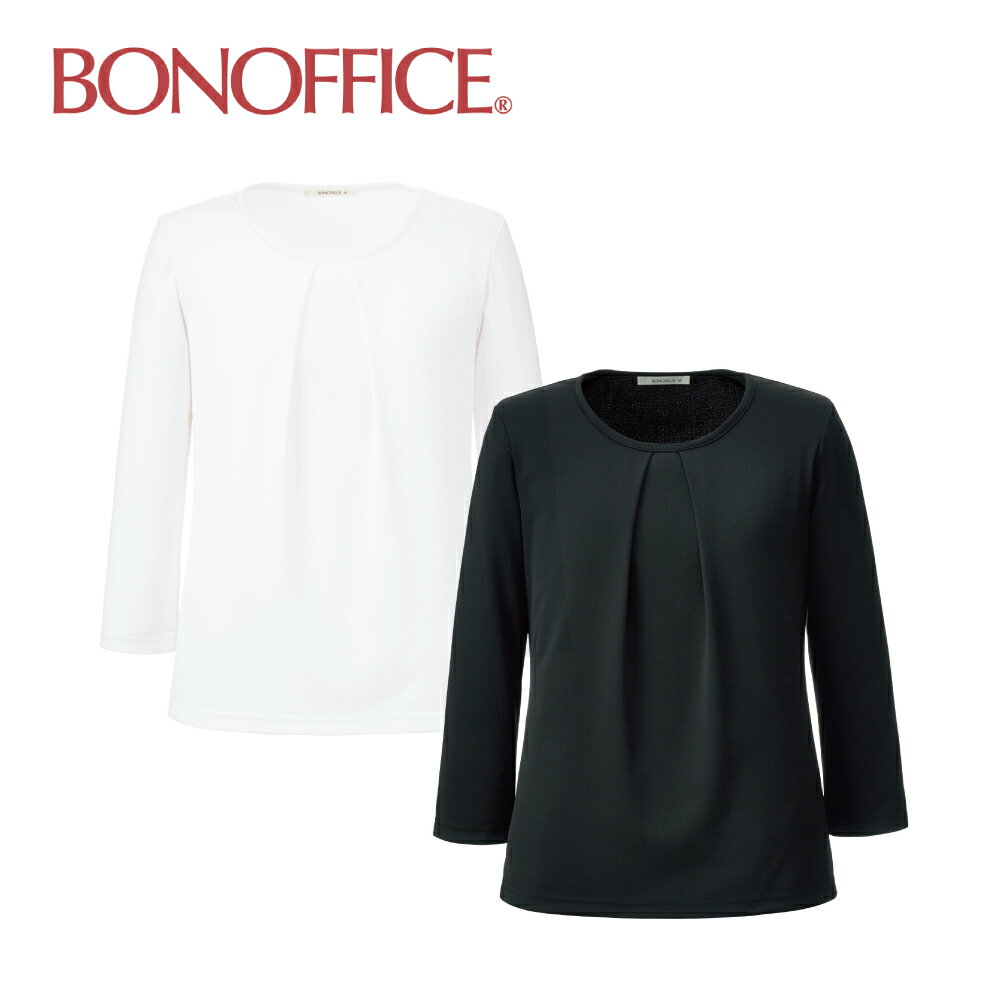 BONOFFICE BONMAX ボンオフィス ボンマックス タック切替え七分袖ニット BCK710