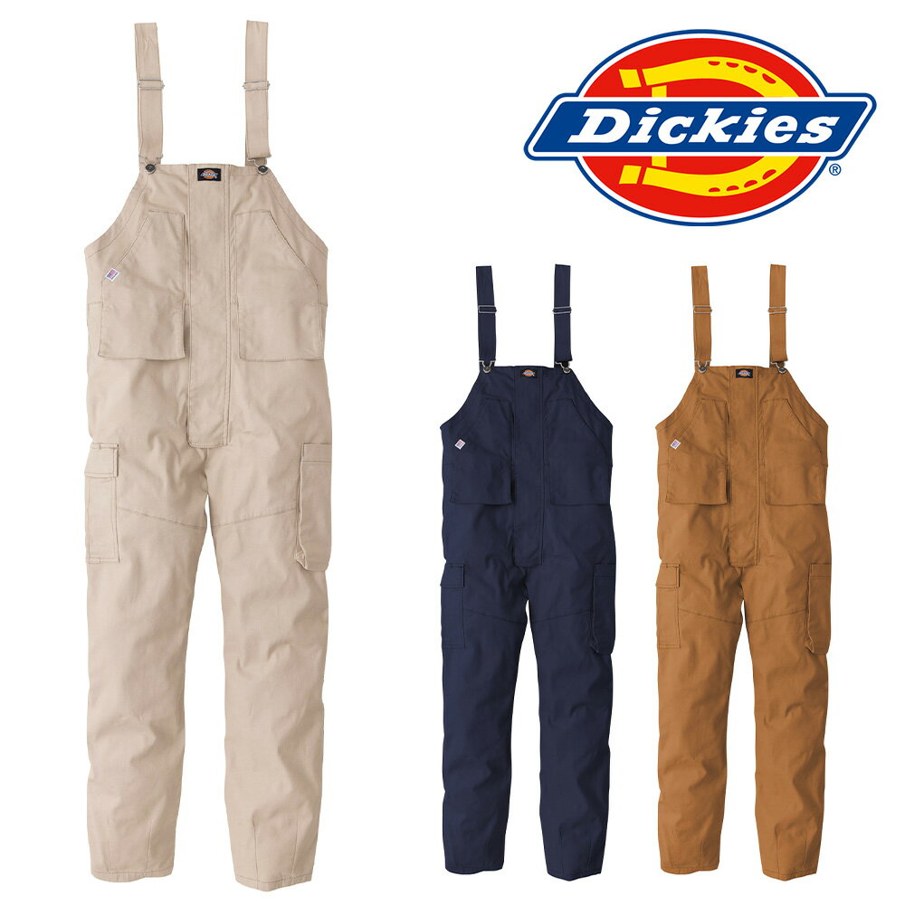 ディッキーズ Dickies ストレッチオックスオーバーオールカーゴ D-739 作業着 作業服 サロペット 男女兼用 ユニセックス 着るカバン XS-3XL 大きいサイズ対応