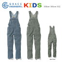 グレイスエンジニアズ GRACE ENGINEER'S キッズサロペット GE-807 子供服 オーバーオール 可愛い アメカジ 子供会行事に ガーデニング 砂場遊び ヒッコリー ストライプ 親子リンクコーデ わんぱくなお子様にオススメ 100cmから150cm対応