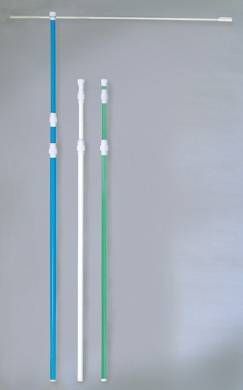 のぼり旗 ポール 3m3段伸縮ポール/白/直径25mm/横棒850mm No.961