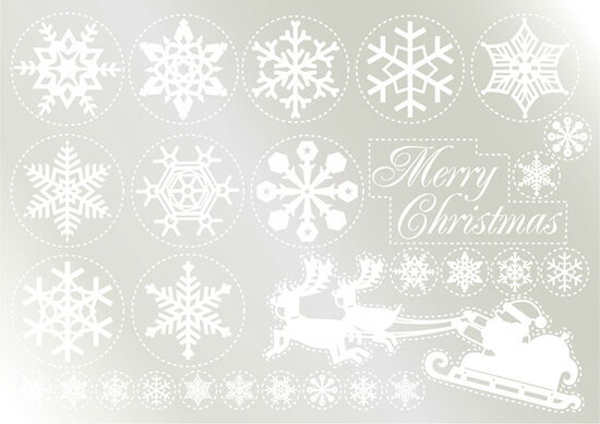 雪の結晶(2) そり ウィンドウシール 両面 No.6890