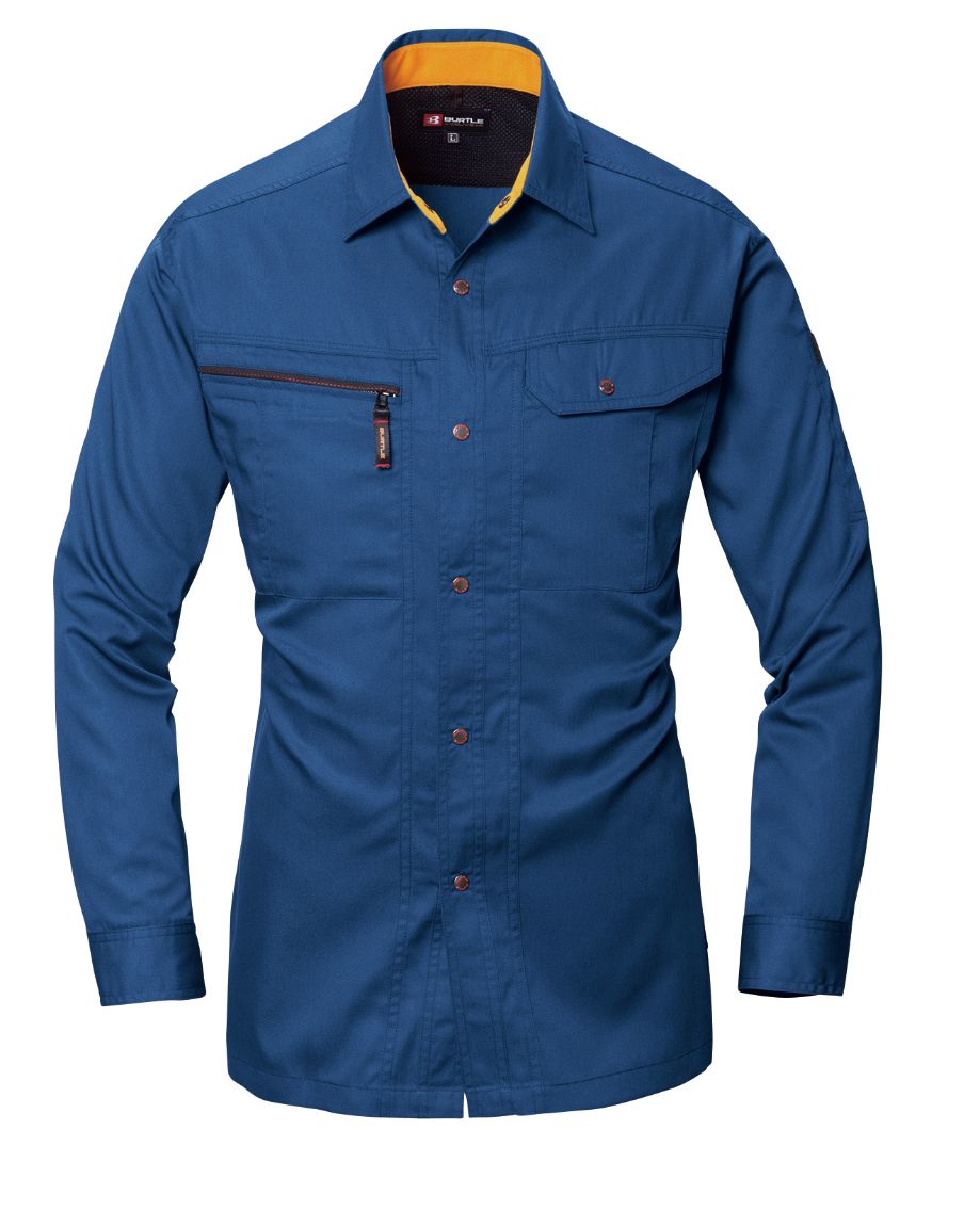 Long-Sleeved - burtle 6033 バートル 長袖シャツ 作業服 作業着 仕事着 シンプル かっこいい おしゃれ ワークウェア