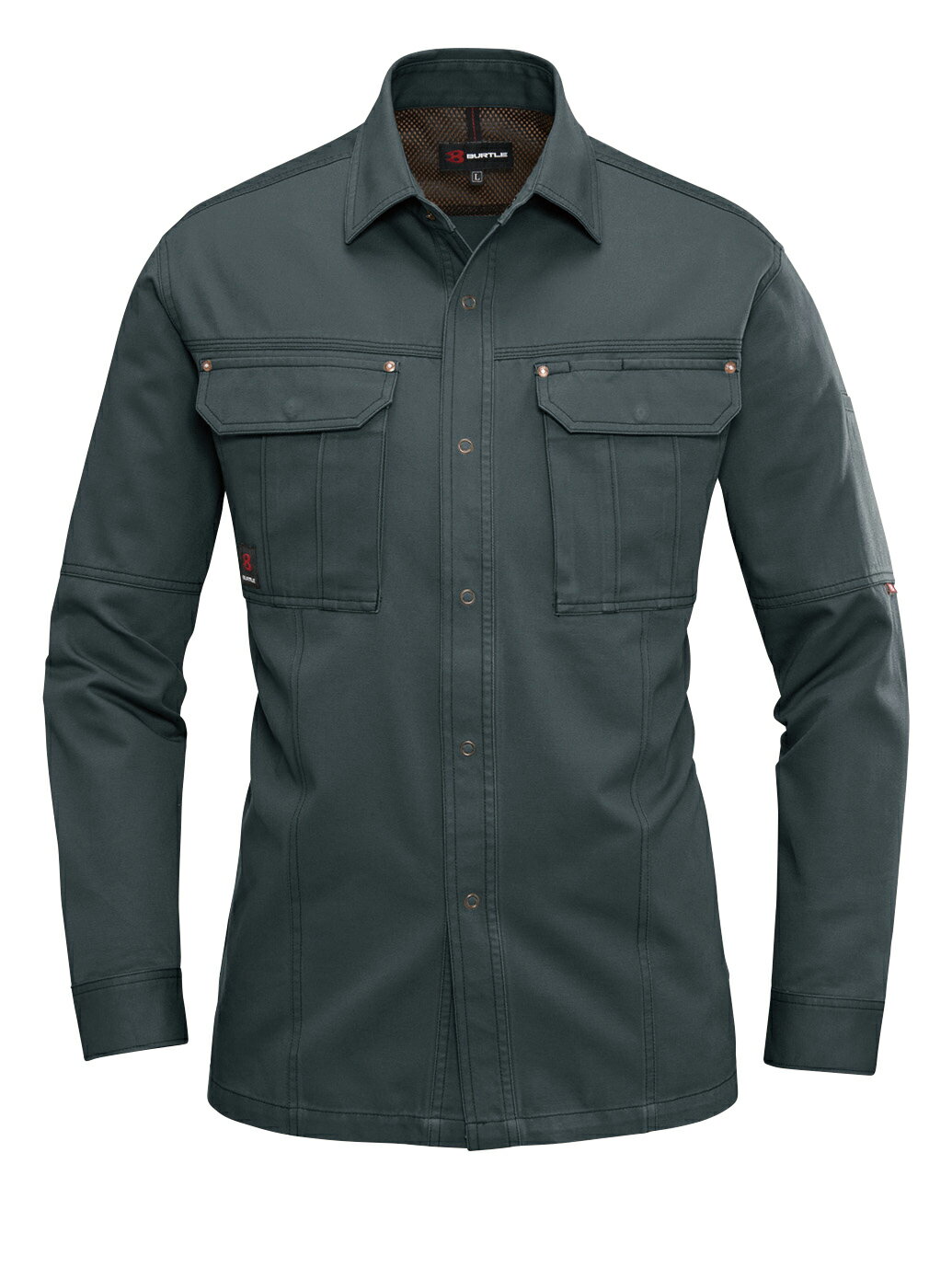Long-Sleeved - burtle 8093 バートル 長袖シャツ 作業服 作業着 仕事着 シンプル かっこいい おしゃれ ワークウェア