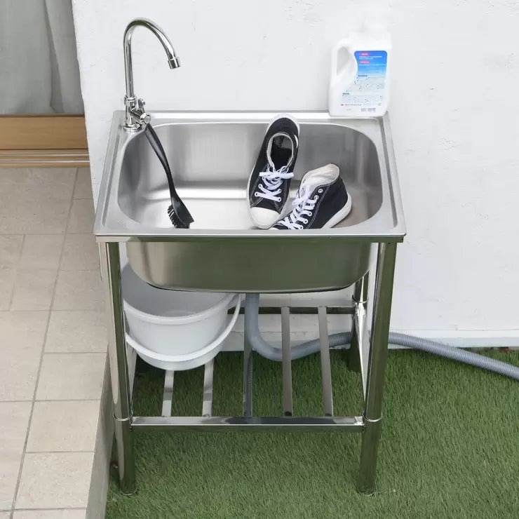 APET 蛇口付き ステンレス流し台 深型60 TAN-3026 Tanimura Stainless Sink TAN-3026 屋外 業務用 簡単設置 コンパクト 一人暮らし 新生活 引越し 水回り リフォーム 台所 キッチン 作業台