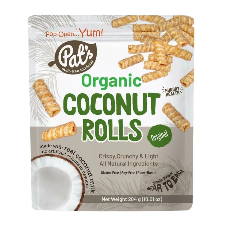 パッツ オーガニック ココナッツ ロール 284g Pat's Organic Coconut Roll 284g 無添加 焼き菓子 スイーツ グルテンフリー ヴィーガン 南国 トロピカル 自然派 輸入食品 海外菓子 おやつ 健康志向