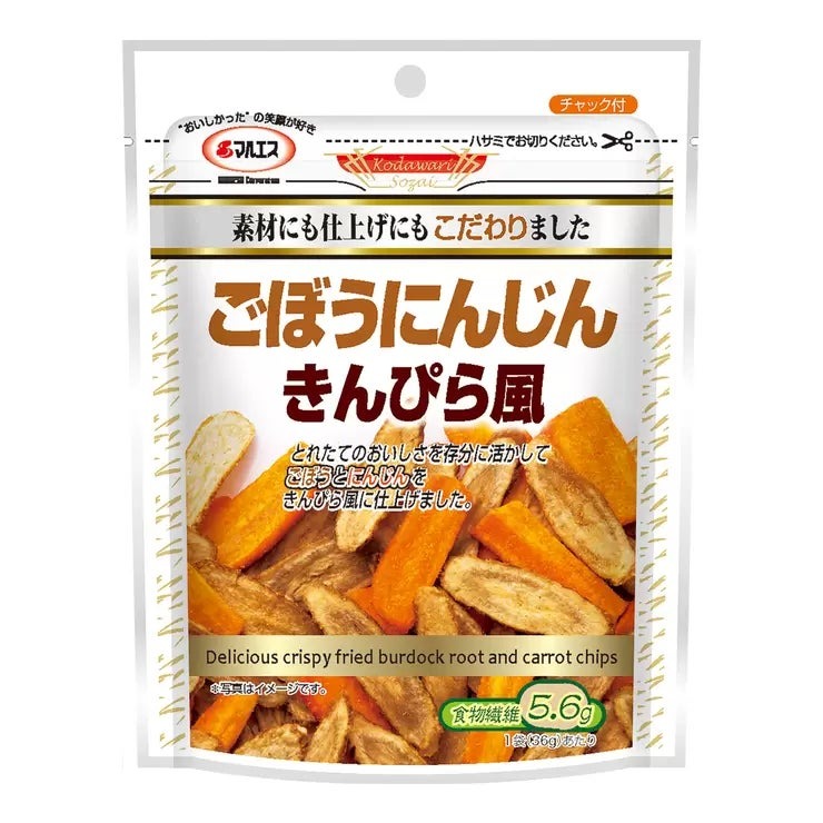 &nbsp; 【商品内容】 36g×5パック ベトナム産のニンジンと台湾産のごぼうをバキュームフライしました きんぴらごぼうをイメージした味付け 便利なチャック付き ベトナム産のニンジンと台湾産のごぼうをバキュームフライし、素材のおいしさをそのまま活かした、軽い食感に仕上げました。 きんぴらごぼうをイメージした、甘い醤油の味とピリッと辛い唐辛子の風味を感じる味付けにしており、おやつやおつまみとして手軽にお楽しみいただけます。 &nbsp; 【保存方法・期限表示について】 ・直射日光・高温多湿を避け、常温で保存してください。開封後に冷蔵保存が必要な商品につきましては、その旨を商品パッケージに記載しております。 ・消費期限・賞味期限のある商品につきましては、商品パッケージ本体に記載しております。 &nbsp; 【商品・画像についてのご注意】 ・バリエーションのある商品の場合、商品画像が複数ある場合がございますが発送されるのは1点です。カラーやサイズなどのバリエーションは商品名をご確認ください。 ・商品の外装デザインは画像と異なる場合がございます。 &nbsp; 【送料・配送についての注意事項】 ・ご注文入れ違い等により欠品・遅延となる場合がございます。 ・ご注文の商品によって北海道、沖縄、離島および一部地域への配送時に追加送料がかかる場合や、配送ができない場合がございます。 ・お客様都合でのキャンセルはお受け出来ませんのでご了承下さい。
