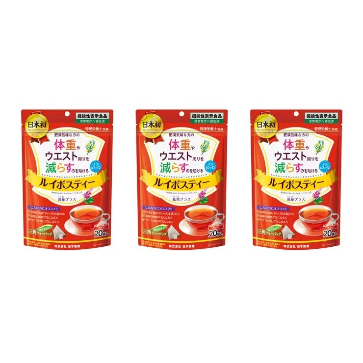 &nbsp; 【商品内容】 1日目安量:1杯 1袋1.9g×20パック入り 肥満気味な方の体重やお腹の脂肪を減らすのを助ける 肥満気味な方のウエスト周囲径を減らすのを助ける 体重やウエスト周りを減らすのを助ける葛の花由来イソフラボン配合 日本初!体重やウエスト周りを減らすのを助けるティーバッグ形態のルイボス茶の機能性表示食品です。 体重やウエスト周りを減らすのを助ける葛の花由来イソフラボン配合。 ルイボスティーに手摘み葛の花をブレンドしたお茶は、クセが少なく、すっきりとした味わいです。 ノンカフェインなので、カフェインに敏感な方にもオススメです。 &nbsp; 【商品・画像についてのご注意】 ・バリエーションのある商品の場合、商品画像が複数ある場合がございますが発送されるのは1点です。カラーやサイズなどのバリエーションは商品名をご確認ください。 ・商品の外装デザインは画像と異なる場合がございます。 &nbsp; 【送料・配送についての注意事項】 ・ご注文入れ違い等により欠品・遅延となる場合がございます。 ・ご注文の商品によって北海道、沖縄、離島および一部地域への配送時に追加送料がかかる場合や、配送ができない場合がございます。 ・お客様都合でのキャンセルはお受け出来ませんのでご了承下さい。