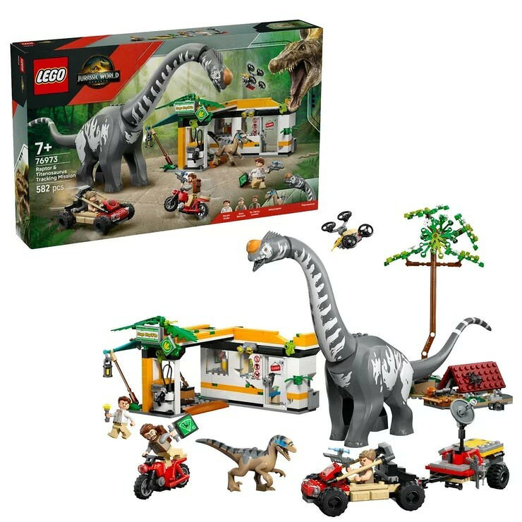 レゴ ラプターとティタノサウルス 追跡ミッション Lego Jurassic World Raptor Titanosaurus ジュラシックワールド 恐竜 おもちゃ ブロック 知育玩具 男の子 プレゼント 誕生日 組み立て 6歳以上 映画