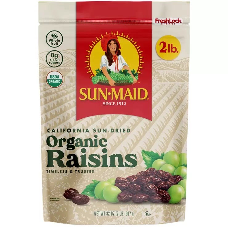 サンメイド オーガニックレーズン 907g x 2袋 Sun-Maid Organic Raisins 907g x ドライフルーツ 無農薬 砂糖不使用 大容量 まとめ買い 製菓材料 グラノーラ トレイルミックス ヨーグルトトッピング 健康食品 業務用