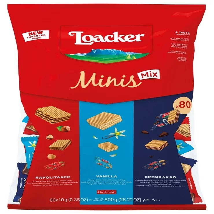 ローカー ミニーズ アソート 80個 Loacker Minis Assort Wafer 80 count ウエハース 輸入菓子 個包装 詰め合わせ お菓子 イタリア 大容量 職場 おやつ 風 まとめ買い