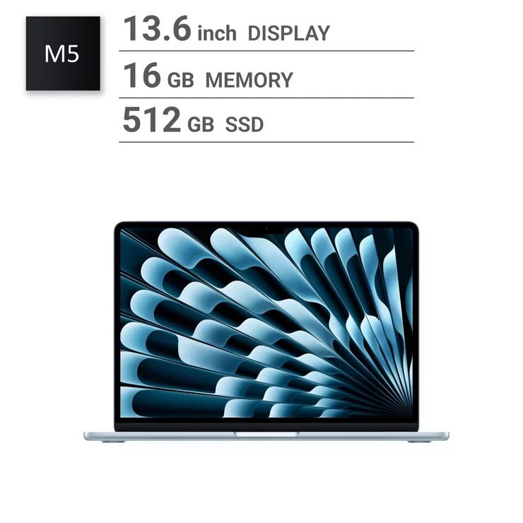 アップル Apple/MacBook Air 13インチ/10コアCPU/ 8コアGPU/M5チップ /16GB/512GB SSD-スカイブルー Apple MacBook Air 13-inch / 10-core CPU / 8-core GPU / M5 chip / 16GB RAM / 512GB SSD - Sky Blue /MacBook Air ノートパソコン 薄型 軽量 大学生 在宅ワーク