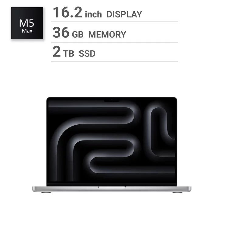 &nbsp; 【商品内容】 16インチMacBook Pro。スピードの遺伝子。 M5 ProまたはM5 Maxチップを搭載した16インチMacBook Proが、次世代のスピードとパワフルなオンデバイスAI体験をもたらします。毎日のあれこれも、プロやクリエイティブのタスクも思いのままです。一日中使えるバッテリー1。息をのむほど美しいLiquid Retina XDRディスプレイ。どこから見ても、プロにふさわしいProです。 主な特長 常識を超えるスピード - 次世代のCPU。より高速なユニファイドメモリ。最大2倍も速いSSDストレージ2。さらに、各コアにNeural Acceleratorを積んでパワーアップしたGPU。M5 ProまたはM5 Maxを搭載したMacBook Proは、AIパフォーマンスとオンデバイストレーニング機能を加速させます。負荷の高い作業も、驚くべき速さでどうぞ。 AIのために設計 - Appleシリコンとそれを動かす主要な部品のすべてが、LLM推論やトレーニングなど、負荷の高いAIの作業をオンデバイスで実行できるように設計されています。Apple Intelligenceは、あなたが文章を書いたり、自分を表現したり、タスクを簡単にこなせるようにサポート。あらゆる段階でプライバシーを守るための画期的な機能も備えています3。 一日中使えるバッテリー - 電源につながなくても、MacBook Proの並外れたパフォーマンスはそのままです1。 macOSでアプリがサクサク - FaceTime4やメッセージのような内蔵アプリをはじめ、おなじみのあらゆるアプリがmacOS上では超高速で動きます。しかも、内蔵のアンチウイルス機能と無料のソフトウェアアップデートにより、Macは安全かつスムーズに使い続けられます。 iPhoneが好きなら、Macも好きになるはず - Macは、別のApple製デバイスと魔法のように連係します。iPhoneミラーリングを使うと、MacからiPhoneの画面を見たり操作できます5。iPhone上でコピーしたものを、Mac上でペーストする。メッセージアプリでテキストを送る。Macを使ってFaceTime通話に応答することもできます4。 Proのあざやかなディスプレイ - 16.2インチのLiquid Retina XDRディスプレイ6は、1,600ニトのピーク輝度7、最大1,000ニトの持続輝度、1,000,000:1のコントラスト比に対応します。 先進的なカメラとオーディオ - 12MPセンターフレームカメラ。3つのスタジオ品質のマイク。ドルビーアトモスに対応した空間オーディオを楽しめる6つのスピーカー。いつでも完璧にあなたをフレームの中に映し出し、美しいサウンドを届けます。… &nbsp; 【商品・画像についてのご注意】 ・バリエーションのある商品の場合、商品画像が複数ある場合がございますが発送されるのは1点です。カラーやサイズなどのバリエーションは商品名をご確認ください。 ・商品の外装デザインは画像と異なる場合がございます。 &nbsp; 【送料・配送についての注意事項】 ・ご注文入れ違い等により欠品・遅延となる場合がございます。 ・ご注文の商品によって北海道、沖縄、離島および一部地域への配送時に追加送料がかかる場合や、配送ができない場合がございます。 ・お客様都合でのキャンセルはお受け出来ませんのでご了承下さい。