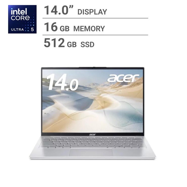 エイサー ノートPC/14.0インチ/Core Ultra5 115U/メモリ 16GB/SSD 512GB/SFL14-54MP-F56Y/SF Acer Laptop / 14.0-inch / Core Ultra 5 115U / 16GB Memory / 512GB SSD /SFL14-54MP-F56Y/SF ノートPC/14.0イン 薄型 軽量 モバイル ビジネス 大学生 テレワーク 持ち運び
