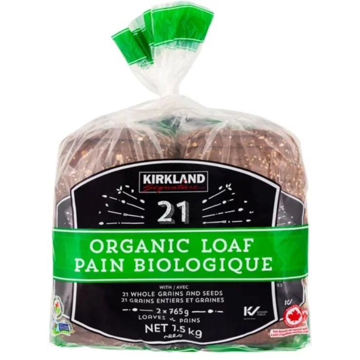 カークランドシグネチャー 21 グレインズ オーガニック ブレット 765g x 2 Kirkland Signature 21 Grains Organic Bread 765g x 食パン 全粒粉 マルチグレイン 大容量 ヘルシー 雑穀 食物繊維 まとめ買い 輸入食品 朝食 world-depo-15604871 ワールドデポ パッケージ画像