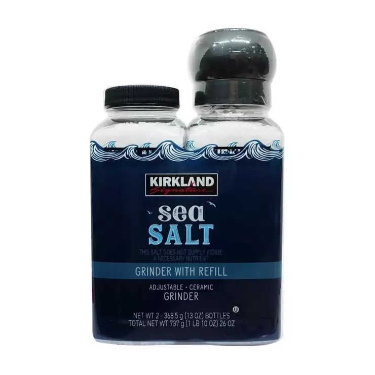 カークランドシグネチャー 海塩 ミル付き Kirkland Signature Sea Salt With Grinder 調味料 岩塩 食塩 グラインダー ソルト 大容量 業務用 食卓塩 スパイス