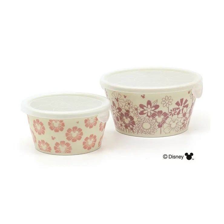 三郷陶器 フラワー・フラワー ディズニー レンジパック 2個(MS) SANGO Flower・Flower Disney Food Storage 2PC(MS) 保存容器 電子レンジ対応 キャラクター 食品保存 タッパー ふた付き 密閉容器 食器 おしゃれ かわいい プラスチック容器