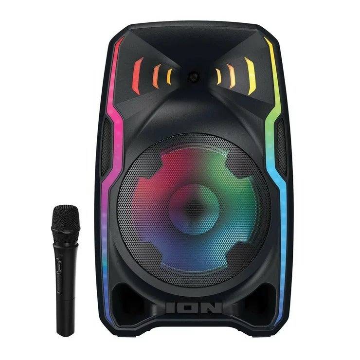 &nbsp; 【商品内容】 商品の主な特徴: ・スピーカースタンドとワイヤレスマイクを付属 ・最大6時間のバッテリー駆動 ・12種類のマルチカラーライトモード ・可搬性の高いハンドルとホイールを内蔵 ・2台ペアリングによるステレオサウンド再生 ION Audio Total PA Apex ワイヤレスマイクとマルチカラーLED照明を備えた、オールインワンのバッテリー駆動PAスピーカーです。 ・定格100Wのダイナミックスピーカーシステムが迫力あるサウンドを実現 ・大容量6000mAhの充電式リチウムイオンバッテリーで持ち運びが可能 ・高品質ワイヤレスマイク付属 ・パーティを演出する12種類のマルチカラーLEDライトモード ・複数の外部機器を接続できるマルチチャンネルミキサー内蔵 ・ボーカルを際立たせるエコーエフェクト内蔵 ・2台ペアリングによるステレオサウンド再生 ・USB接続による音楽ファイル再生や外部機器の充電が可能 ・可搬性の高いハンドルとホイールを内蔵 ・パラメータ設定が可能なION SOUND CONTROLTMアプリに対応 Total PA Apex をご購入いただくと、以下のコンポーネントとアクセサリーが同梱されています。 ・Total PA Apex 本体 ・IEC 電源ケーブル (1,5m) ・ワイヤレスマイク (単3電池2本は付属していません) ・スピーカースタンド ・クイックスタートガイド Total PA Apex は以下のソースからのオーディオ入力に対応しています。 ・Bluetooth ・1/8インチ(3.5 mm)/XLRのAUX入力 ・USB (最大512GB、MP3ファイルのみ対応) ・付属のワイヤレスマイク ・チャンネル2のTS/XLRマイク入力 &nbsp; 【商品・画像についてのご注意】 ・バリエーションのある商品の場合、商品画像が複数ある場合がございますが発送されるのは1点です。カラーやサイズなどのバリエーションは商品名をご確認ください。 ・商品の外装デザインは画像と異なる場合がございます。 &nbsp; 【送料・配送についての注意事項】 ・ご注文入れ違い等により欠品・遅延となる場合がございます。 ・ご注文の商品によって北海道、沖縄、離島および一部地域への配送時に追加送料がかかる場合や、配送ができない場合がございます。 &nbsp; 【返品・交換についての注意事項】 ご注文後のお客様都合によるキャンセル・返品・交換はお受けできません。 商品内容・仕様等を十分にご確認のうえ、ご注文ください。 ※大型商品については、サイズ・設置場所・搬入経路も事前にご確認ください。