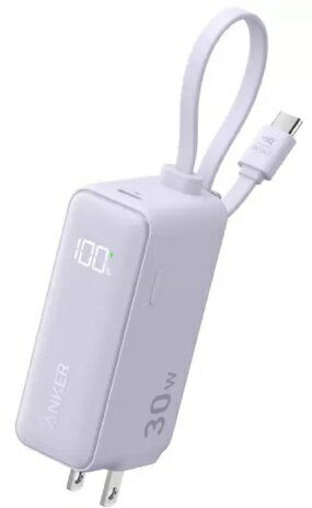 【パープル】Anker モバイルバッテリー 最大30W USB-C ケーブル A1636NV1 外出 コンパクト パワフル 急速充電器 【パープル】Anker モバイルバッテリー 最大30W USB-C ケーブル A1636NV1 外出 コンパクト パワフル 急速充電器
