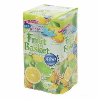 丸富製紙 トイレットペーパー ダブル フルーツバスケット レモン＆ライム12R×8セット 631265