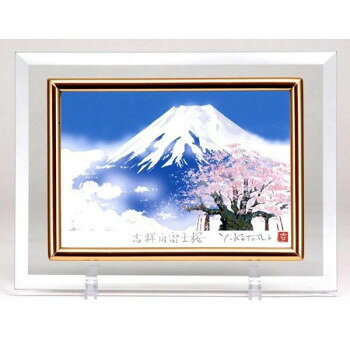 高級クリスタルシルク版画DX　白富士桜・14975