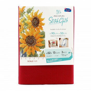 オリムパス STITCH CLOTH　クロス・ステッチ用 No.8300 インディアンクロス レッド 1038