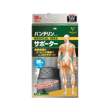 興和(コーワ)　バンテリンコーワサポーター　腰用・男女兼用　ブラック　ゆったり大きめLLサイズ