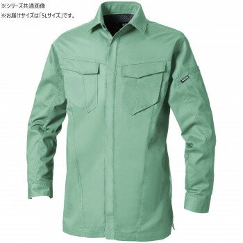 桑和 3008-02 長袖シャツ 5Lサイズ モスグリーン(107)