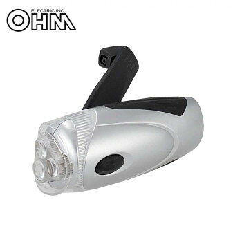 OHM ダイナモLEDライト 手回し発電 LED-D02S