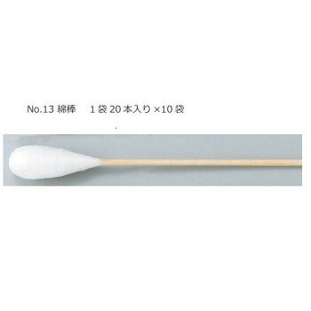 木軸式の片綿付タイプの綿棒です。※注文後の変更・キャンセルはお受けできませんので、ご了承くださいませ。サイズ個装サイズ：18×23×12cm重量個装重量：358g素材・材質綿部/綿軸部/木仕様処置用片綿付木軸長さ18cm1袋20本入り×10袋生産国日本fk094igrjs