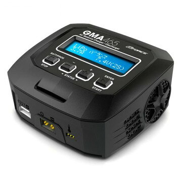 RC・ホビー用ほぼ全てのバッテリーに対応。手のひらサイズのコンパクトなボディに最大6A(65W)のパワー!逆接保護回路、温度カットなど多くのセーフティ機能を搭載!◎Li系もNi系もおまかせ!ホビー用ほぼ全ての種類のバッテリーに対応!複数種類のバッテリーをお持ちの人も、これ1台でほぼすべての充放電が可能に!小さなボディからは想像がつかないほど、GMA465はたくさんの機能と性能を備えています。◎高機能をコンパクトに凝縮!手の平サイズの先進充電器。 11×11cmのコンパクトな筐体にACアダプターを内蔵。外部にアダプターを必要とせず、スッキリとしたピット配置を可能に。最大65Wのハイパワーがマルチセル・大容量のバッテリーもパワフルに充電します。◎安全性を高めた接続ポート。XT60採用で逆接を防止。主要な接続ポートを前面に配し、端子部の接続状況を即座に視認可能。メインとなるバッテリー接続部にはXT60コネクタを採用。扱いやすさを向上させるとともに、不意の逆接を効果的に防ぎます。◎安定した動作を支える感応型クーリングファン。本体内部で発生する熱を排し、安定した動作を支えるクーリングファンを内蔵。作動制御を温度感応式とすることで必要なタイミングでのみファンが作動。無駄な作動と音を極力抑制し、効率よく冷却します。◎さらに緻密に。小数点3桁まで電圧を検知。一歩進んだ電圧管理を実現する高精度電圧計を採用。小数点以下3桁までの電圧を検知・表示し、これまで以上に正確なコンディションの把握が可能となり、レース用バッテリーの選別にも有用です。サイズ個装サイズ：16×15×6cm重量個装重量：509g素材・材質金属・樹脂仕様製品安全マーク:PSE届出事業者名:(株)ジーフォース製品型番:G0293定格電圧および定格容量:65W生産国中国fk094igrjs