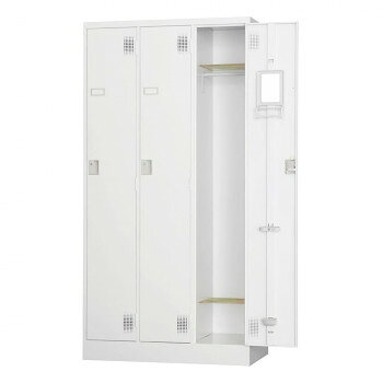 豊國工業 スタンダードロッカー3人用(シリンダー錠) TLK-S3 CN-85色(ホワイトグレー)