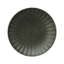 光洋陶器 花伝 かすみ 黒 14.5cm丸皿 56130005