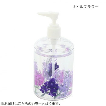 水に浮かんだお花が華やかなソープディスペンサー。置くだけでバスルームや洗面台をオシャレな空間にしてくれます。こちらは液体ソープタイプです。※泡タイプではございません。【お取り扱い上の注意】・アクリルは傷つきやすい素材ですので、ブラシや研磨力のある洗剤などのご使用はお止め下さい。・塩素系洗剤のご使用はお止め下さい。・酸性やアルカリ性の強い薬品、アルコール類、油類、化粧水類等はひび割れや劣化を招く場合がございますので、成分を十分ご確認のうえご使用下さい。・劣化した商品は速やかにご使用をお止め下さい。・火のそばに置かないで下さい。サイズ直径 8.5cm、高さ 17cm内容量:180ml個装サイズ：10×10×20cm重量個装重量：200g素材・材質アクリル:メタクリル樹脂内用液:水・少量のゾルビン酸カリウムを含みます。(ゾルビン酸カリウム…細菌やカビの発生を抑える目的で、食品などに使用されている保存料です。人体に害はありません。)仕様容量:180mL液体ソープタイプ生産国中国fk094igrjs
