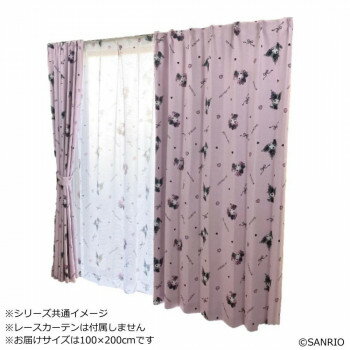 サンリオ クロミ マイメロディ 真夜中のメロクロ カーテン2枚セット 100×200cm SB-...