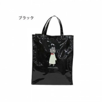 優美社　5M94-01　neko ningen （ネコニンゲン） 防水 エナメルトートバッグ ブラック