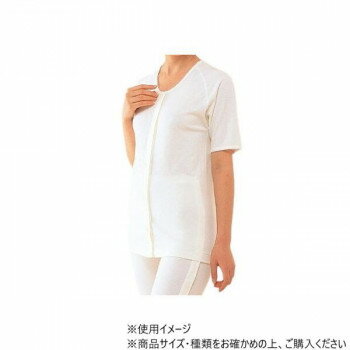 神戸生絲　婦人前開き5分袖(マジック式)S No.51 ワンタッチ肌着オフ白