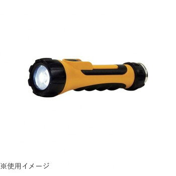 ラバーで衝撃を吸収し、ライトをしっかりガード。雨の中でも使用できる防雨仕様のため、アウトドアや防災用としても。便利なフック付きです。サイズ最大約直径48×全長173mm個装サイズ：10×5×25cm重量約100g(電池除く)個装重量：145g仕様使用電源:単三形乾電池×2本(別売)連続点灯時間:約20時間※アルカリ乾電池使用時光源:白色LED×1灯搭載照射角度:約17度明るさ:照度約100lx(距離1m・中心点照度・電池初期時)防水仕様:防雨(IP-X3)フック付き生産国中国fk094igrjs