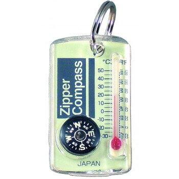 キーリング付きのコンパスに温度計が付いています。アウターのジッパーやザックのフックに取り付けて携帯できます。裏面には血液型などのライフデータを記入出来ますので安心です。サイズ50×28mm個装サイズ：17.3×8.3×2.1cm重量個装重量：32g生産国中国fk094igrjs