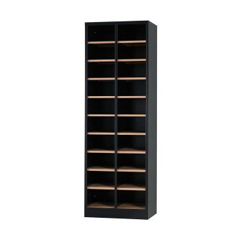 豊國工業 シューズロッカーH1530(2列10段) USL-210-MB-NT 本体:マットブラック棚板...