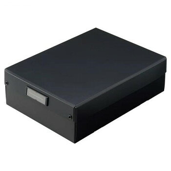 LIHIT LAB.(リヒトラブ)　Roomy　折りたたみボックス　浅型　A4　ブラック　A-795-24