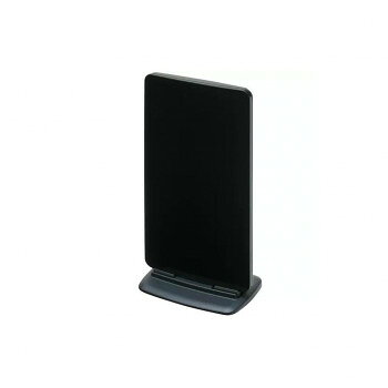 地デジ(UHF)用の卓上アンテナ。屋内用。水平・垂直偏波用。送信塔に近く、強い電波を受信できる地域で使用ができます。テレビやパソコン周りに調和するブラック色のデザインアンテナです。サイズスタンド取付時・水平偏波受信時:H196×W105×D71mm個装サイズ：24.7×12.5×7.6cm重量約170(スタンド含む)g個装重量：340g仕様卓上型全チャンネル:CH.13〜52水平・垂直偏波対応出力インピーダンス:75Ω(F型プッシュ式プラグ)生産国中国fk094igrjs